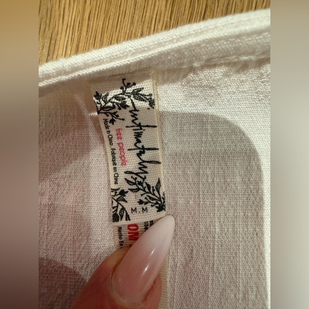 Free People Intimately White Cotton Thong Bodysuit, Size M - Picture 5 of 8